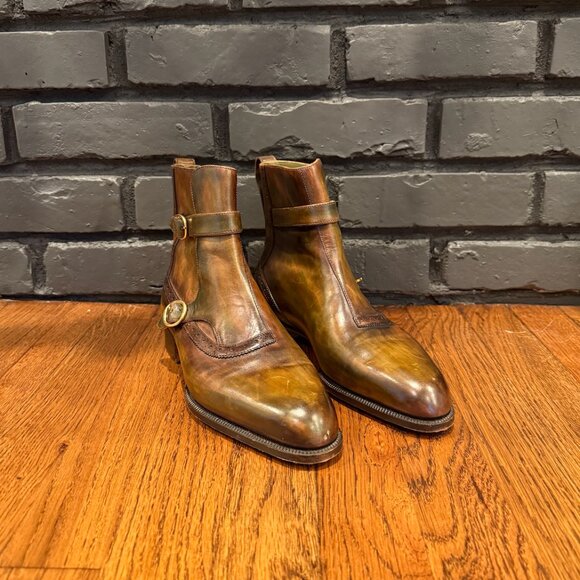 Berluti Shoes - Berluti Paris Atelier Sur Mesure Monk Strap Wing Tip Style Ankle Boots Fits 7